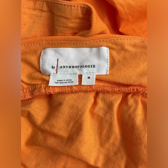 Anthropologie Orange Puff Sleeve Crop Top with tie back - Picture 3 of 5